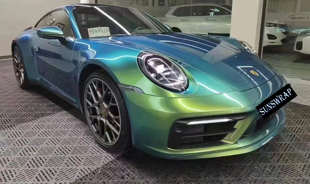 Gloss Dream of Early Spring Green Flip Flop Car Wrap Chameleon Vinyls Car Sticker Auto Foile Sheets 5x59ft