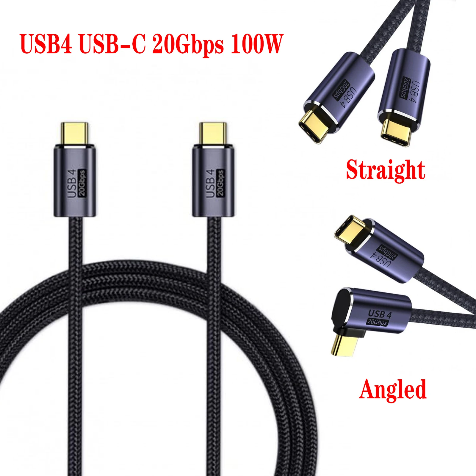 100W Fast Charging USB4.0 Thunderbolt 3 4 USB C to Type C Cable 40Gbps 8K@60Hz 4K@120 PD Type-C Cable for Macbook Pro Data Cord