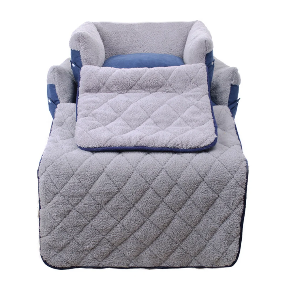 

Clamshell Dog Sofa Bed Multifunctional Soft Pet Kennel Washable Non-Slip Warm For Dogs Cats Small Medium L Blue