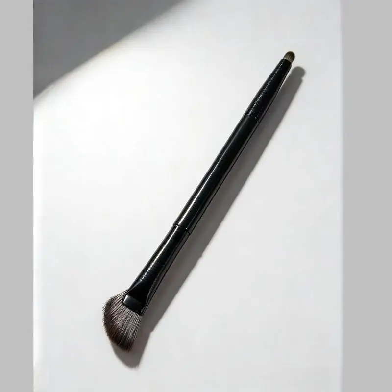 Dual Ended Highlighting Nose Shadow Brush Soft Flat Seamless Mixing Brush for Beginner Friendly Face Makeup