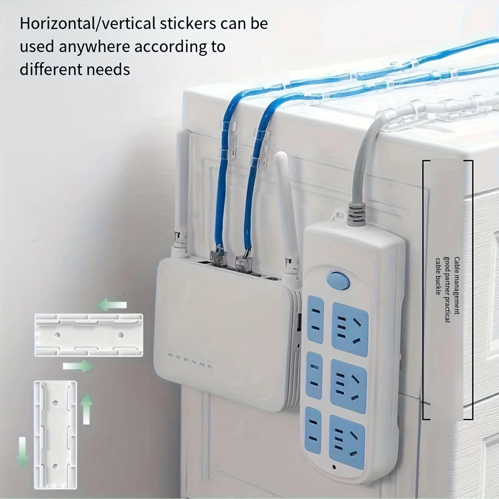 4pcs Wall-Mounted Power Strip Holder Self-Adhesive Desktop Socket Fixer with Easy Installation and Space-Saving Design