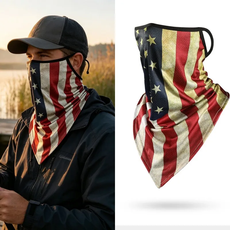 Unisex An-ti UV Printed Face Mask Neck Wraps Gaiter Bandana Breathable Quick-Drying Face Cover Cycling Fishing Sunshade Scarf