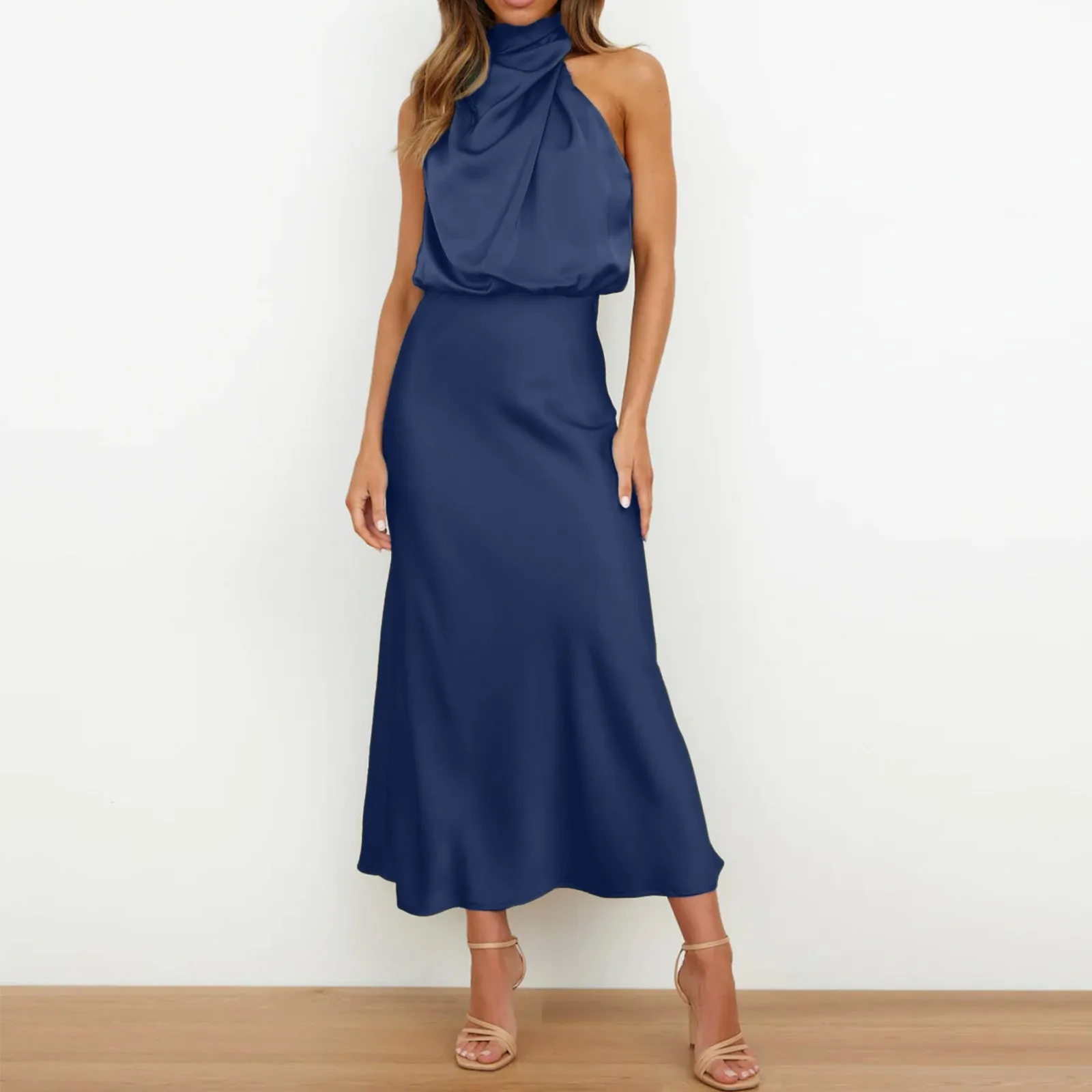 Robe longue en fibre de satin pour femmes, robes de célébrités élégantes, vêtements de soirée pour dames, mode haut de gamme, été