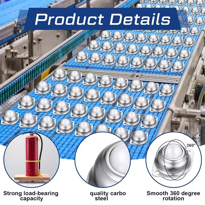 AB09-30Pc 5/8Inch Roller Ball Transfer Bearing Carbon Steel Round Ball Transfer For Conveyor Roller Stand Transmission System