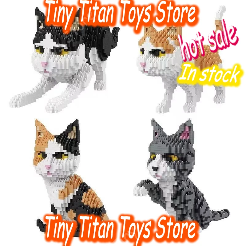 

Micro pet cat Calico Cat Tuxedo Cat Dog Building Blocks Mini Particle DIY Assembly Educational Toys Tabletop Decor Adults Gift