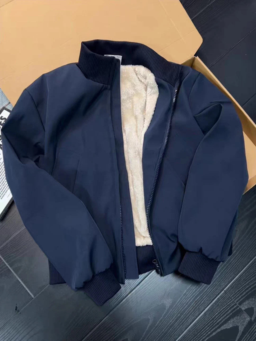 

Cleanfit Men's Fce Lined Jaet Winter Thiened ort Sle Baseball Cotton Coat American Flight Jaet Cotton Clothes