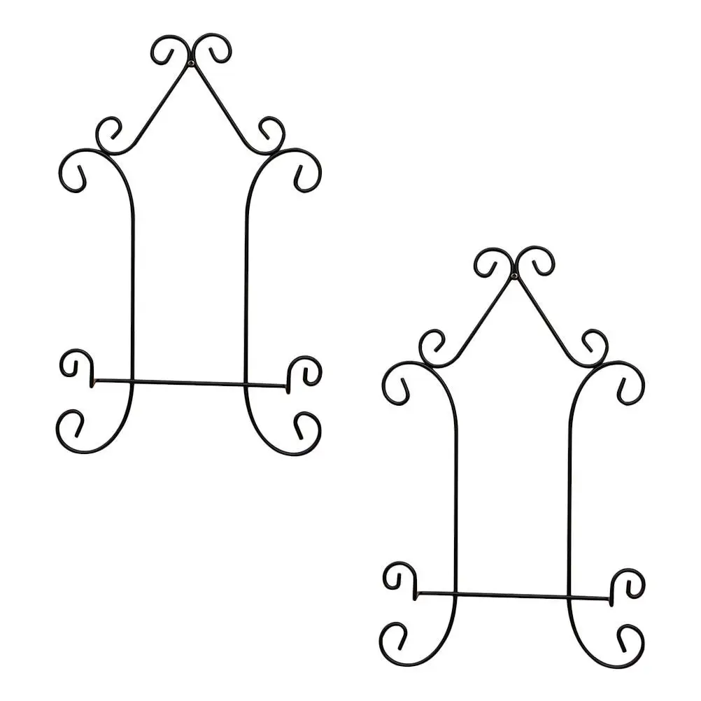 

2Pcs Iron Wall Hanging Plate Display Stand Heavy Duty Artwork Display Rack for Kitchen Living Room Office Studio Banquet