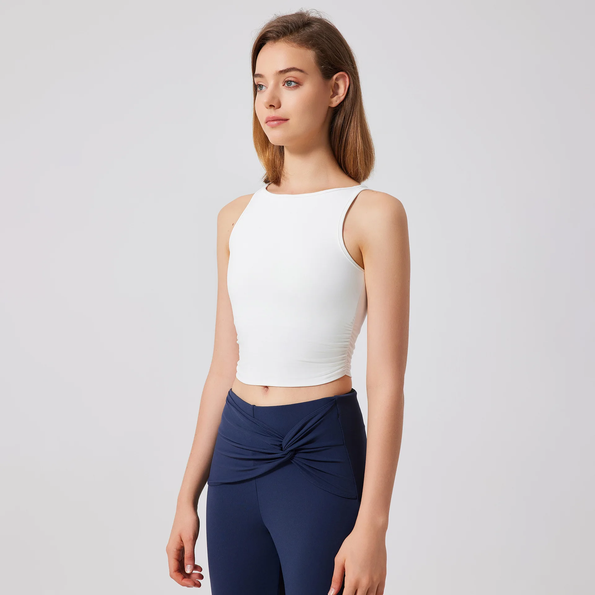 Solid Color Summer Sports Bra for Women Breathable Yoga Tank Top, No Underwire Running Bra with Slim Fit, Quick Dry Gym Wear