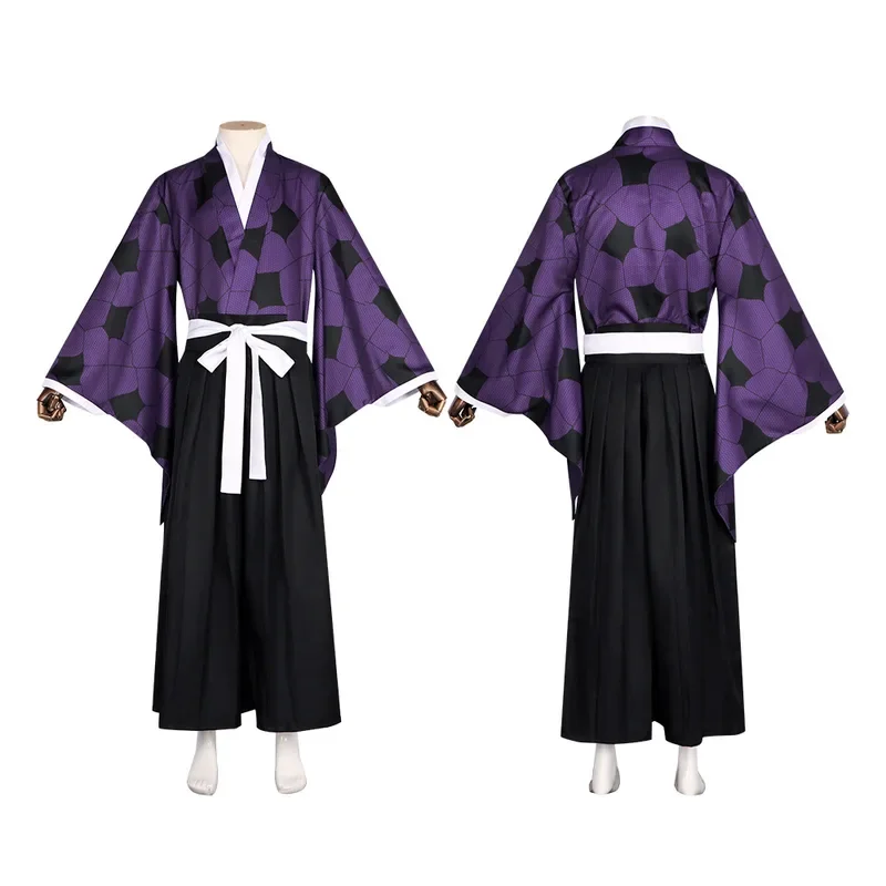 Anime Kokushibo Cosplay Costume Demon Slayer Cos Tattoo Stickers Anime Printing Kimono Uniform Shirt Halloween Carnival Outfits