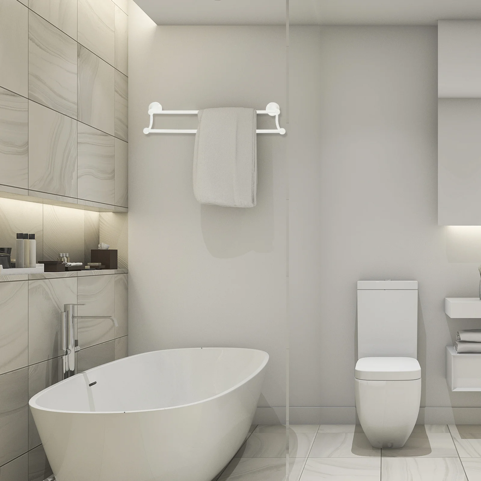 

1Pcs Brass Double Rod Towel Storage Rack Wall Mounted Bathroom Bathrobe Holder Strong Load Bearing Hand Towel Shelf