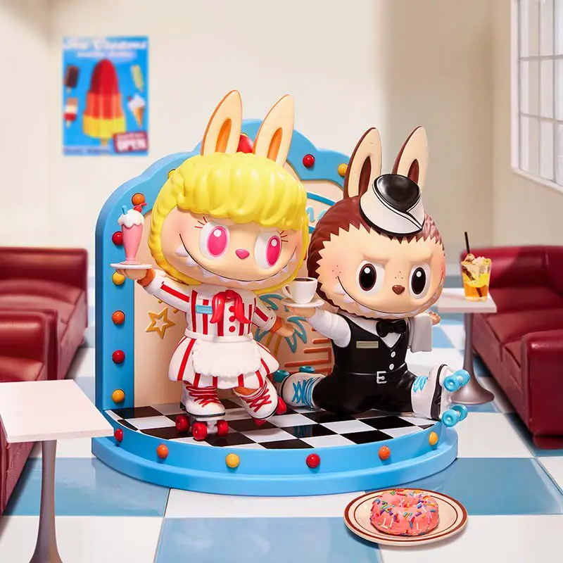 

POPMART Labubu THE MONSTERS: Винтажная фигурка из серии «Ресторан быстрого питания» – милая и интересная игрушка, подарок-сюрприз на день рождения