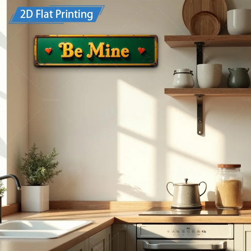 [2D FLAT] 1 قطعة علامة معدنية، 4 × 16 بوصة ريترو بي ماي علامة معدنية جدار الفن لديكور المنزل