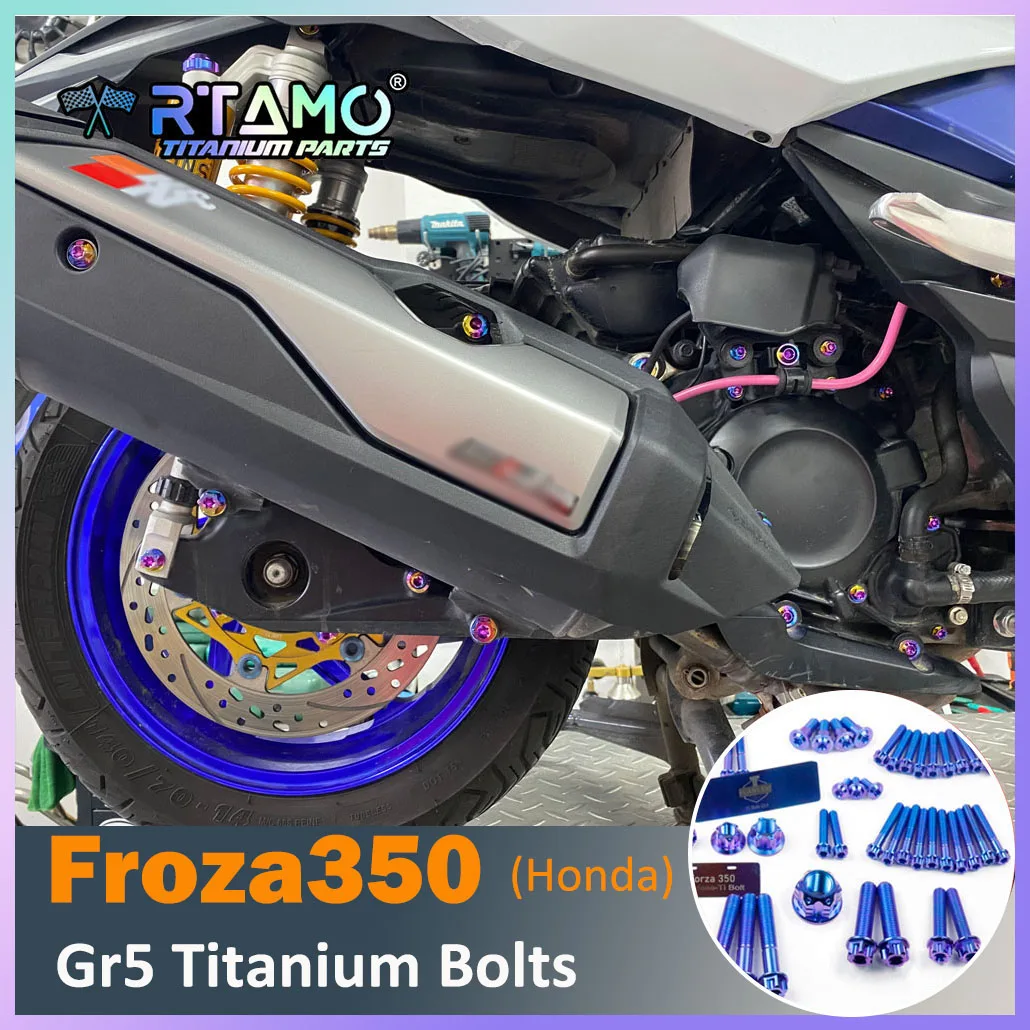 RTAMO Ttanium Alloy Bolt Water Pump Pipe Cover Bolt Swingarm  Motor cover Rear Brake Disc Caliper Shock for Honda Forza NSS350