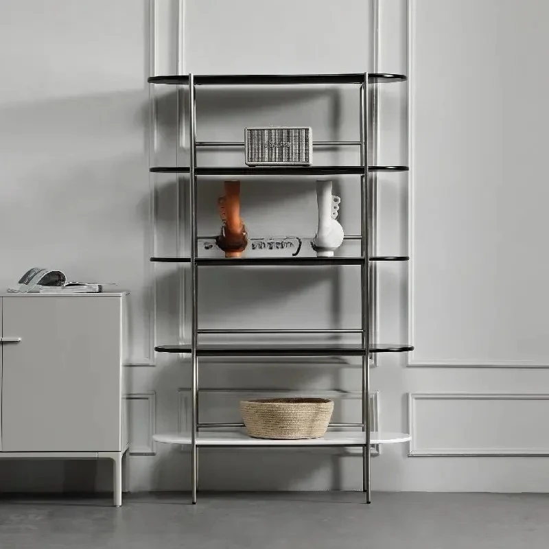 

Nordic Storage Side Cabinet Metal Wall Narrow Partition Light Luxury Modern Simple Hallway Bookcase