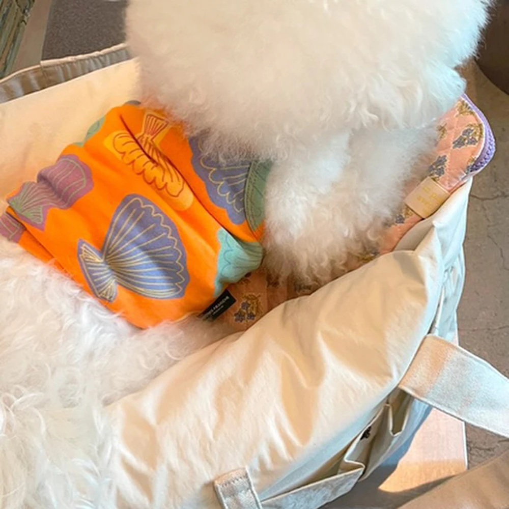 Beach Summer Puppy Vest for Small Dog Clothes Fresh Cute Shell Pattern Soft Cat Vest Breathable Cat Clothes