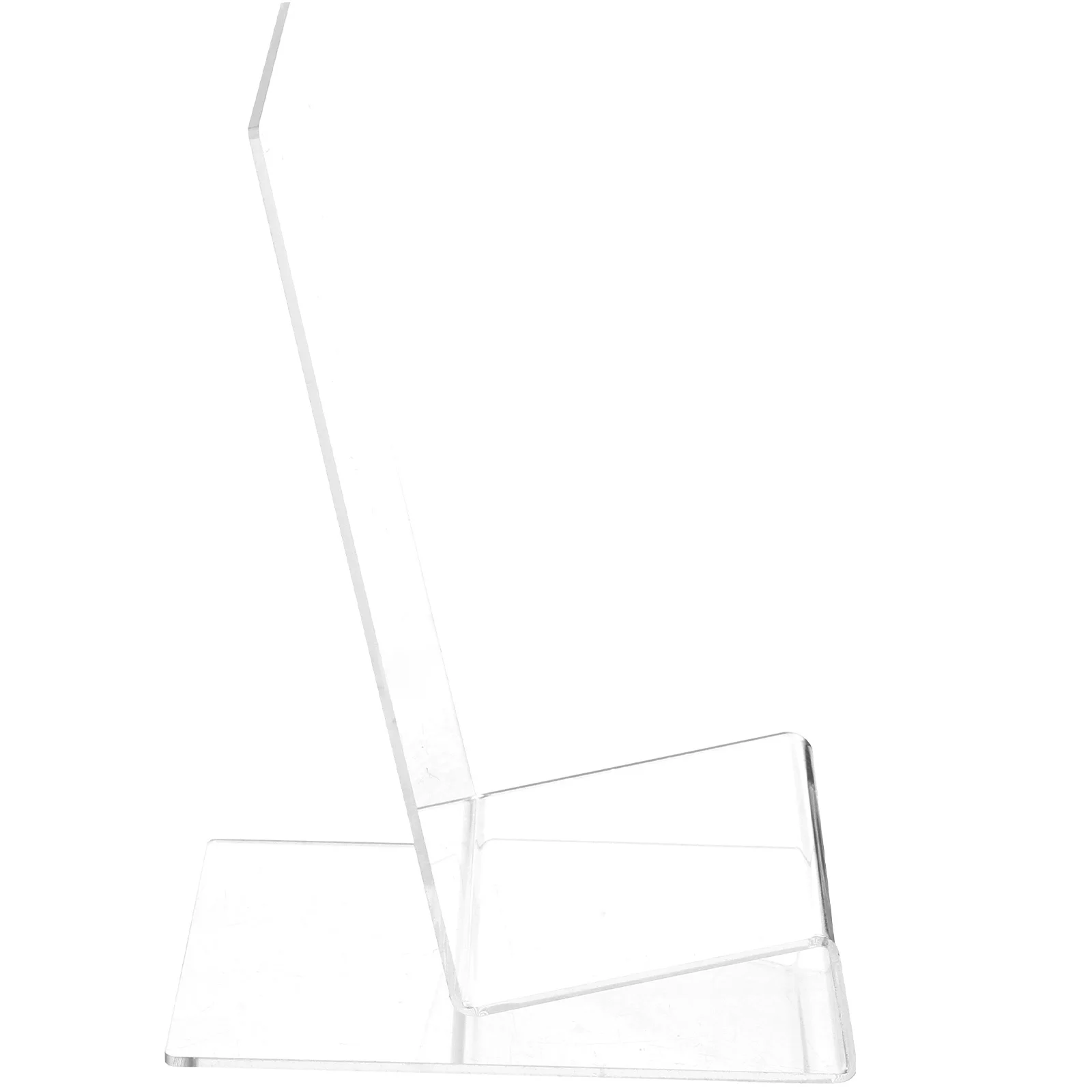 

1pc Acrylic Book Stand Clear Display Rack For Books Sheet Music Tablets Desktop Organizer L-Shaped Holder Storage Stand