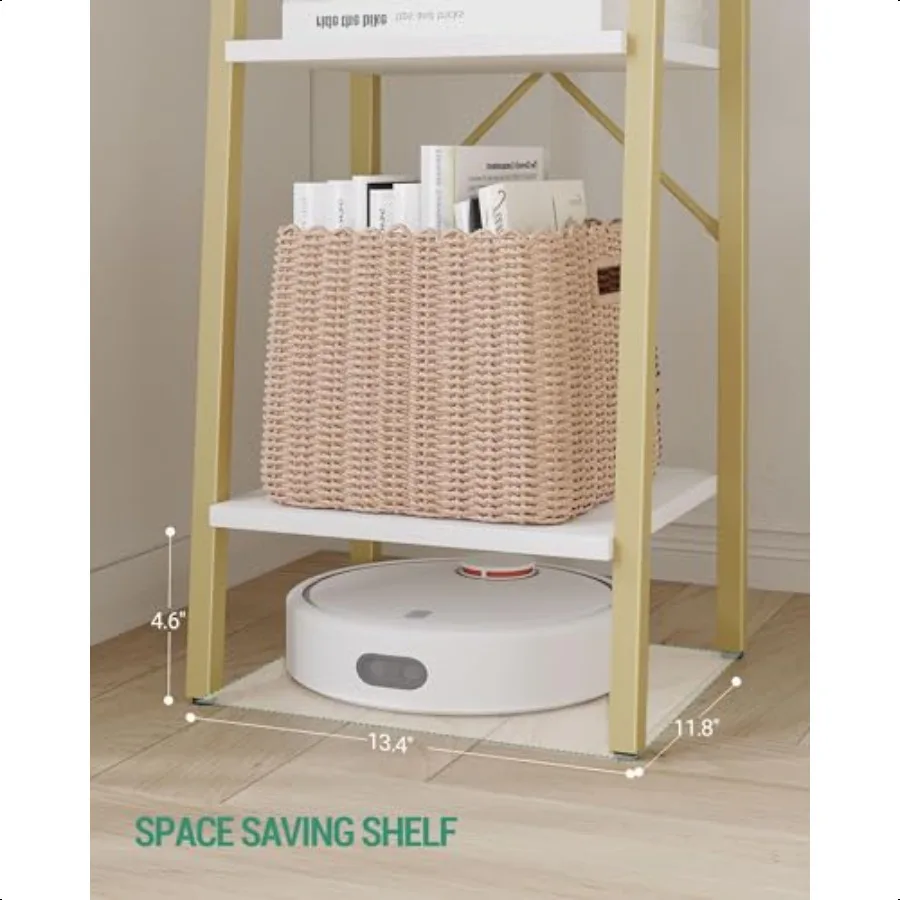 رف سلم رف كتب خزانة كتب زاوية قائمة بذاتها مع خطافين للمنزل والمكتب وغرفة المعيشة والمطبخ وغرفة النوم #5