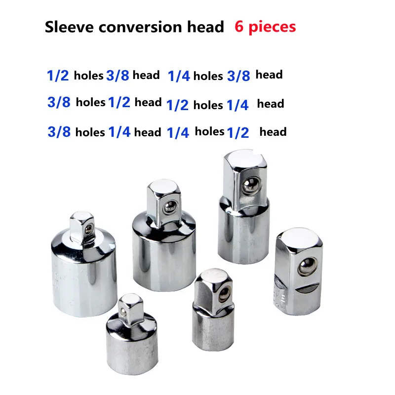 6pcs Ratchet Wrench Socket Converter Sleeve Head Adapter 1/2 \