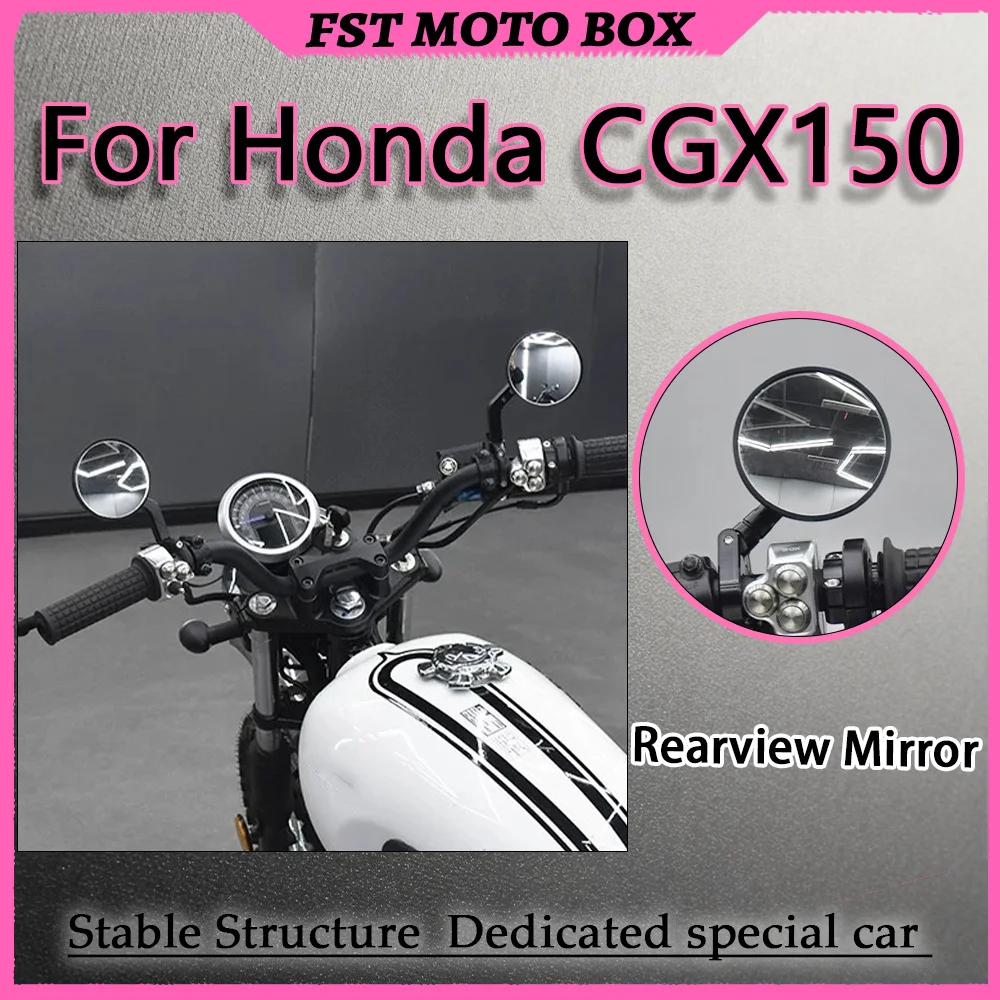 For Honda CGX150 Modified CNC Aluminum Vintage round Rearview Mirror UV-Resistant Surface for Long-Lasting Color Retention