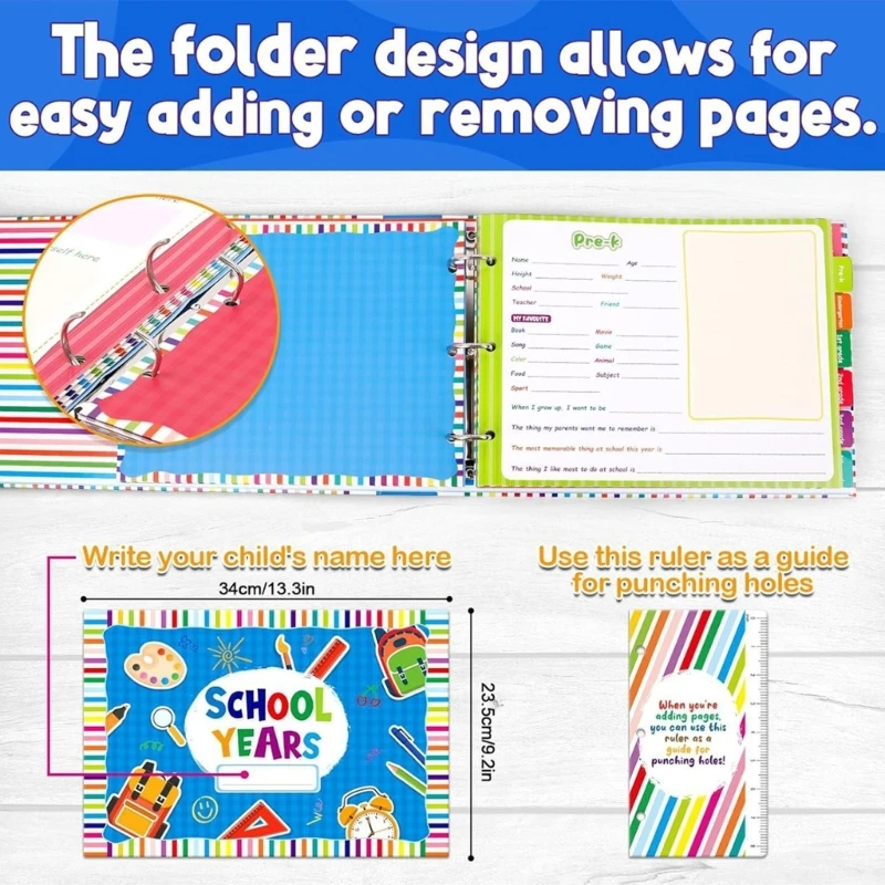 Educational Childhood Diary Student Scrapbook Memory Book With Removable Pages 