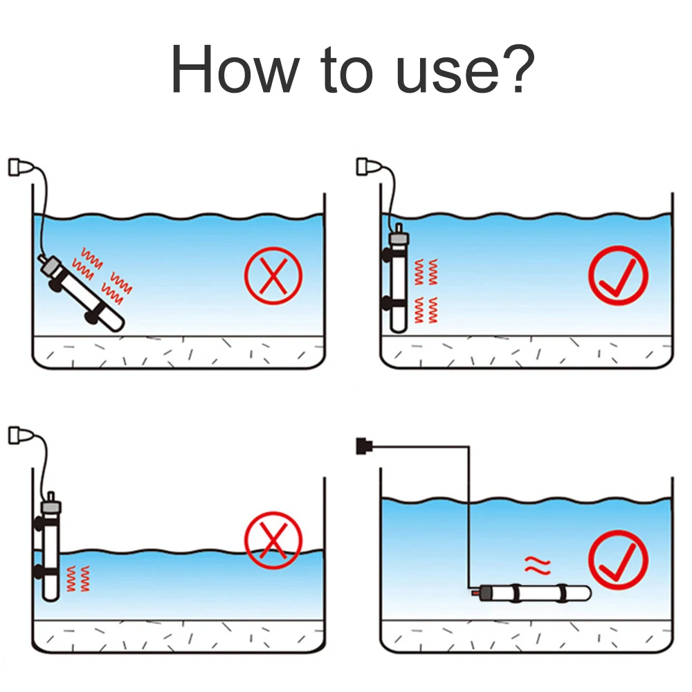 Aquarium heater 25W/50W/100W/200W/300W Submersible Fish Tank Heater Constant Temperature Heating Rod Aquarium essential
