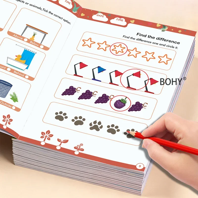 1 Children's Thinking Training Activity Book, Include Exercises Such As Numerical Exercises/finding Differences/ Shadow Matching