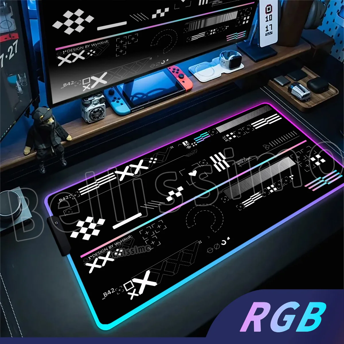 

RGB большой размер коврик для мыши 900x400 мм художественный настольный коврик светодиодный офисные аксессуары резиновый нескользящий коврик для клавиатуры XXL игровые аксессуары ковер