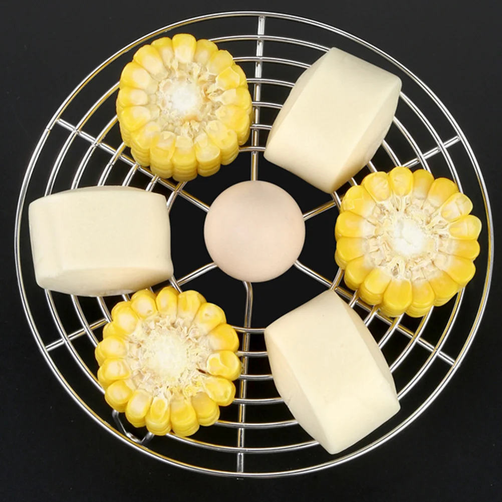 

2Pcs Stainless Steel Steaming Rack Dense Circle Design Safe Long Lasting Use Home Restaurant Kitchen Tool