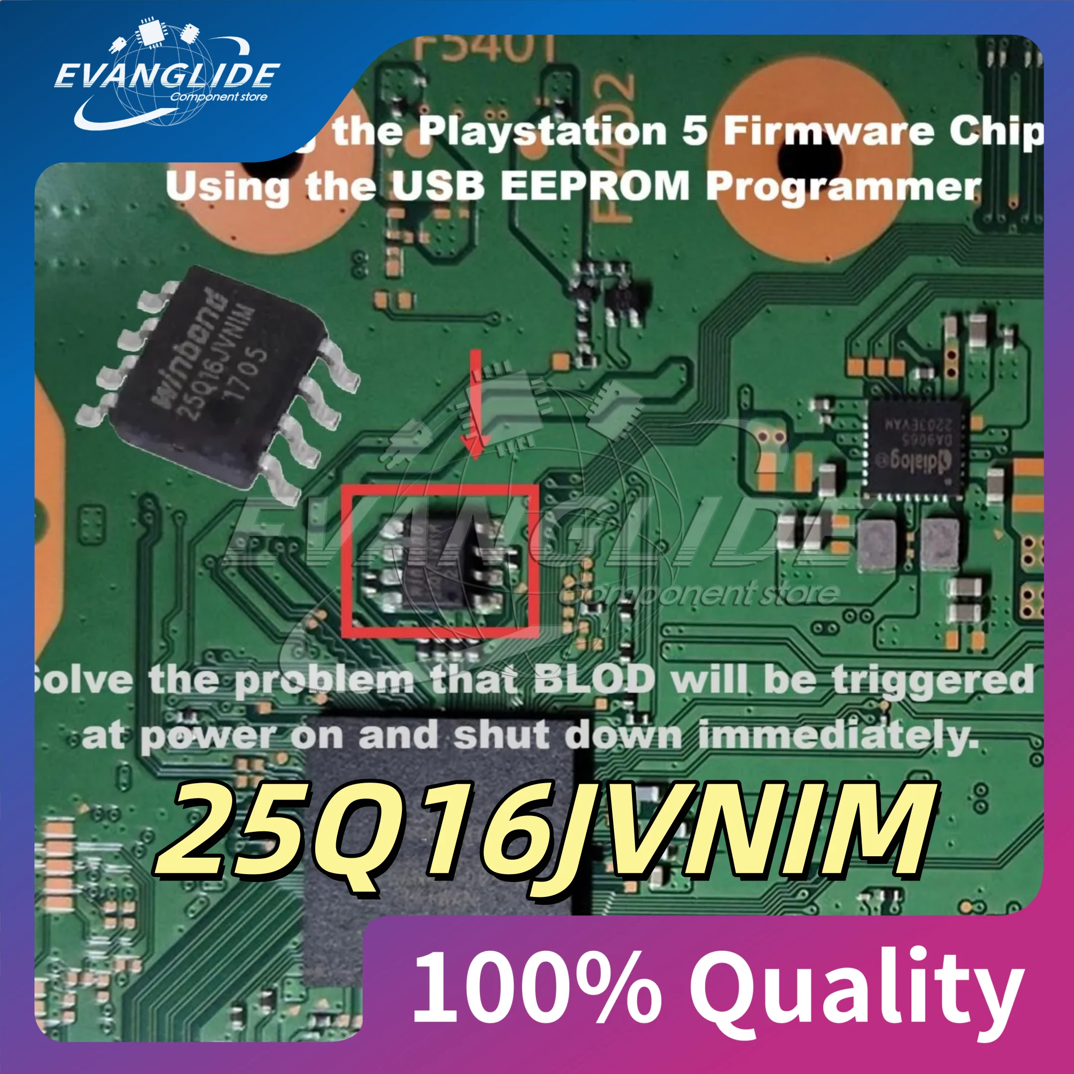 1-10PCS 25Q16JVNIM For PS5 BLOD malfunction fixed. Issue of being unable to boot up has been resolved.