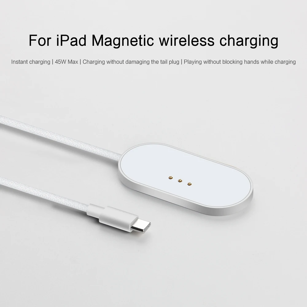 For iPad Pro Magnetic Wireless Charger Aluminum Alloy Fast Charging Smart Charger with USB C to C For iPad Air Pro 13"/11"/12.9" - view 4