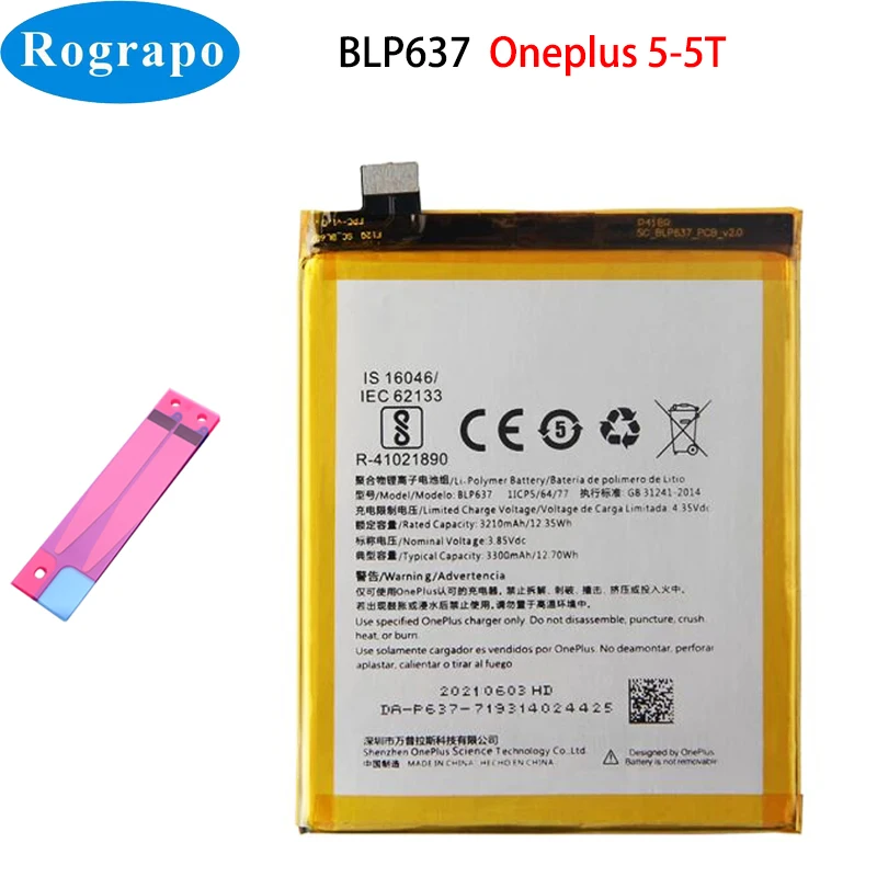 New One Plus Battery For OnePlus 8 7T Pro 7 6 6T 5 5T 3 3T 2 1 1+ BLP571 BLP613 BLP633 BLP637 BLP657 BLP685 BLP699 BLP759 BLP761