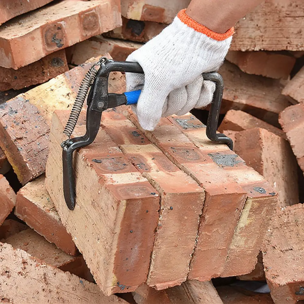 High Strength Steel Brick Clamp Adjustable Masonry Tool Hand Held Block Carrying Gripper For Construction Projects
