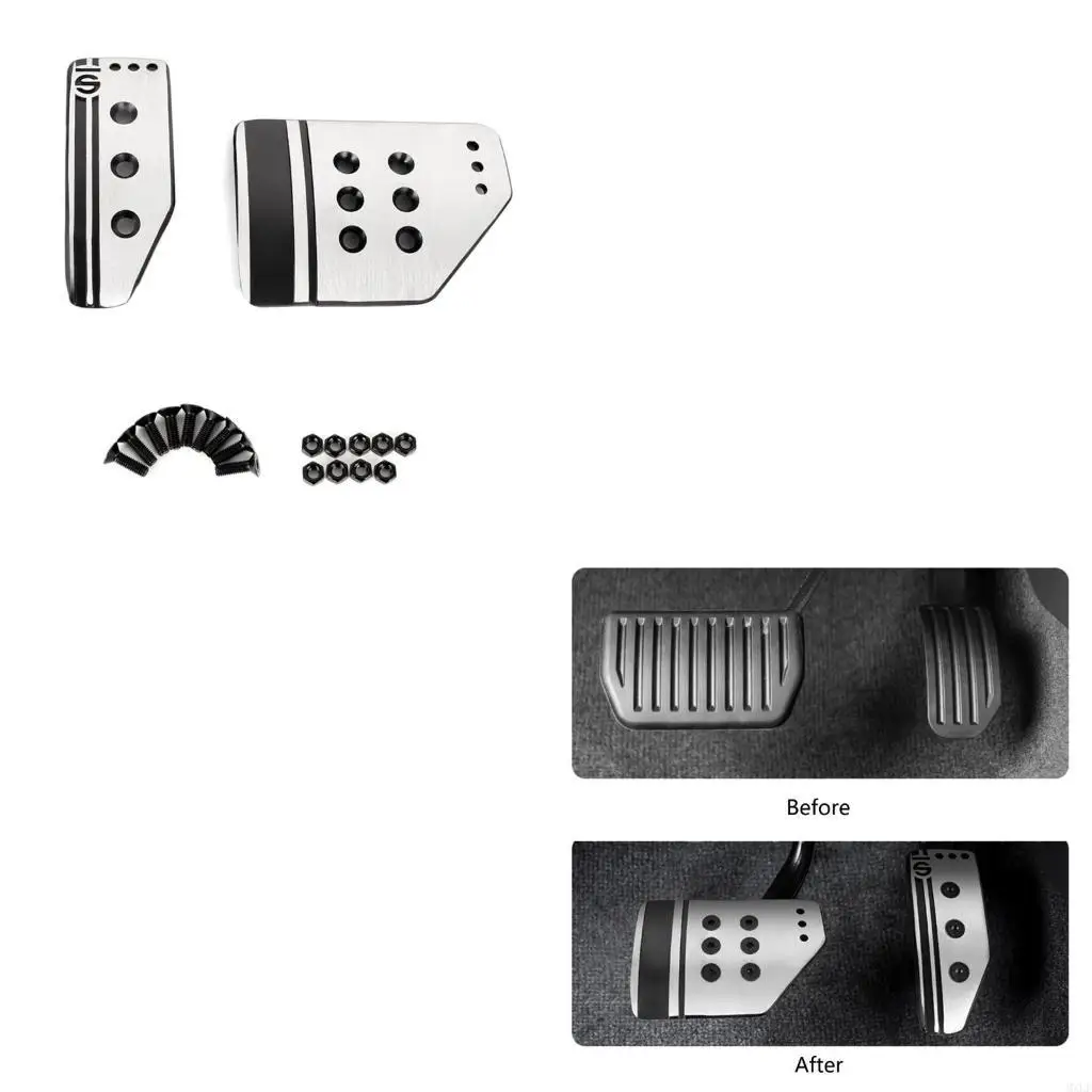 

Ergonomic Pedals Foot Rest Footboard Throttle Brake Clutchs Treadle for Manual/Automatic Vehicles, with Nonslip Features