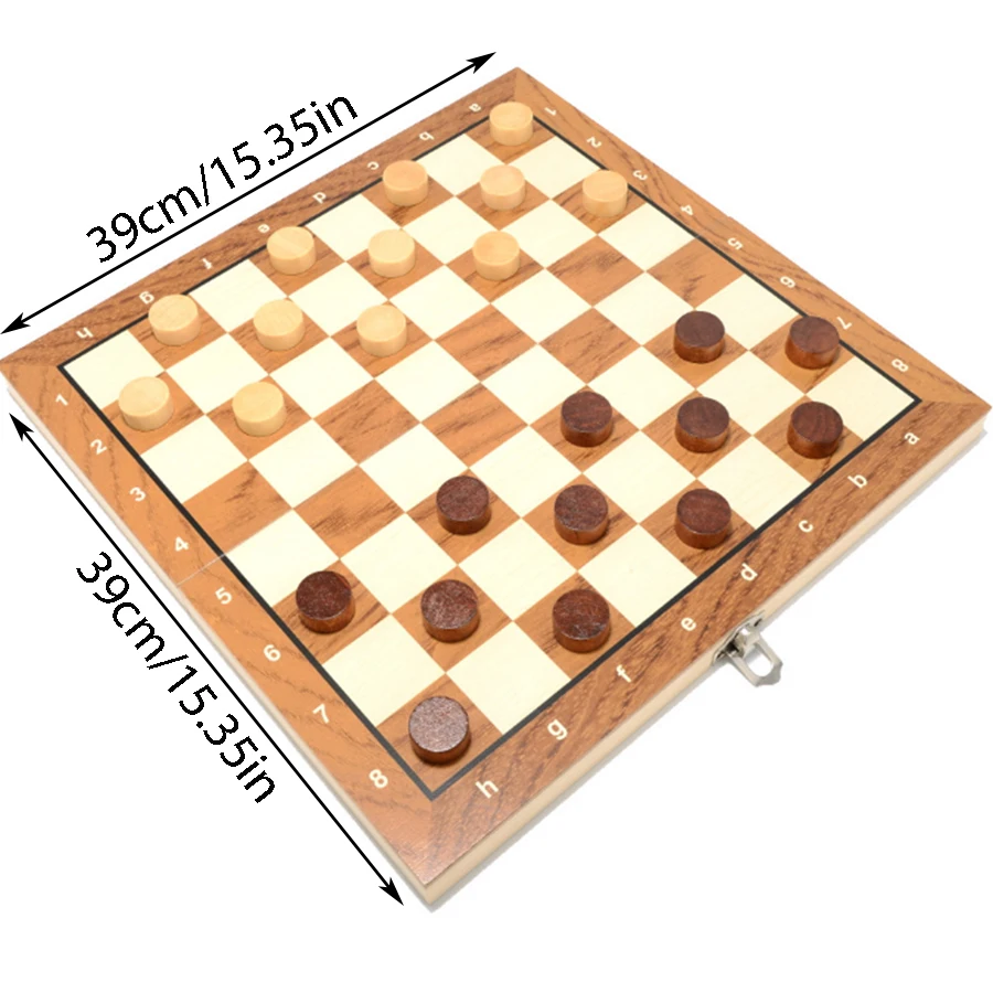 Foldable 2 in 1 Chess Board Portable Storage Wooden Chess Game Board Educational Games Chess Board Christmas Gifts For Students