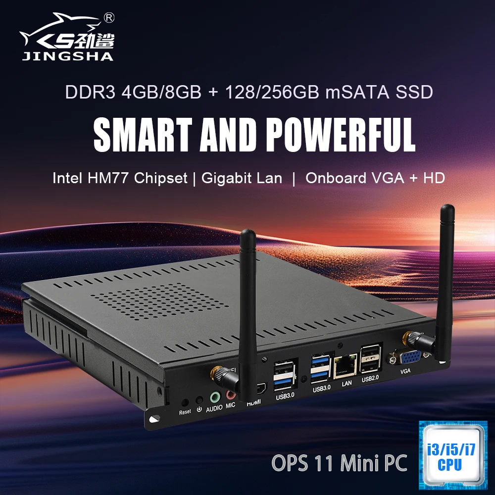 JINGSHA komputer OPS Mini PC Core i3 i5 i7 prosesor DDR3 8G 128GB 256GB SSD Windows 10 Linux komputer Desktop Gaming, PC Gamer