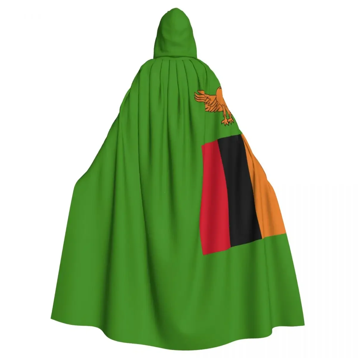 Unisex Volwassen Zambia Vlag Met Capuchon Lange Heks Kostuum Cosplay