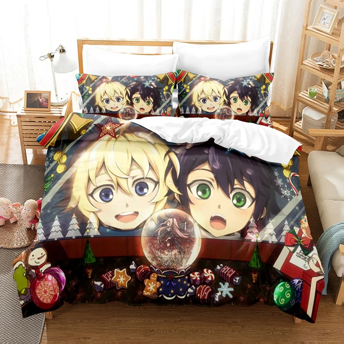 

Anime Seraph of the End Mikaela Bedding Set Boys Girls Twin Queen Size Duvet Cover Pillowcase Bed Kids Adult Home Textileextile