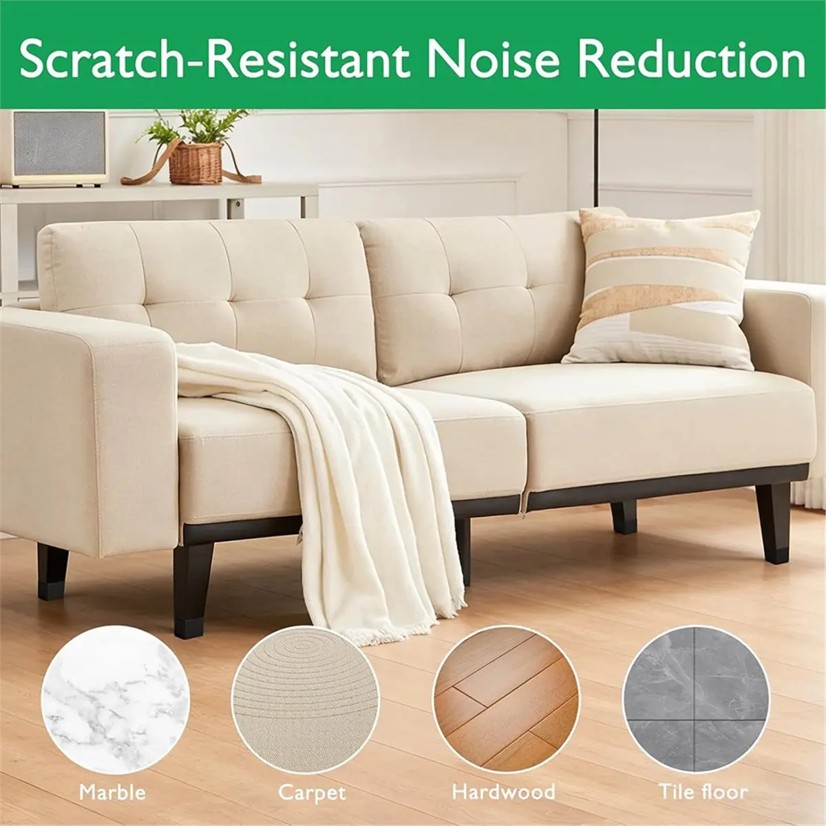 50PCS Square Table Leg Pads / Chair & Stool Leg Covers / Furniture & Cabinet Foot Protectors - 30x30 mm