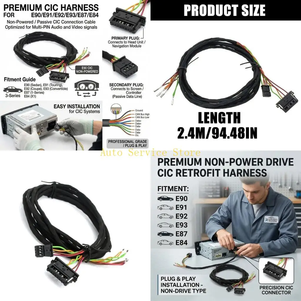 462A Premium EXL007 Non Drive Power Cable Harness For E38 E39 E46 E53 Stable Data And Power Transfer