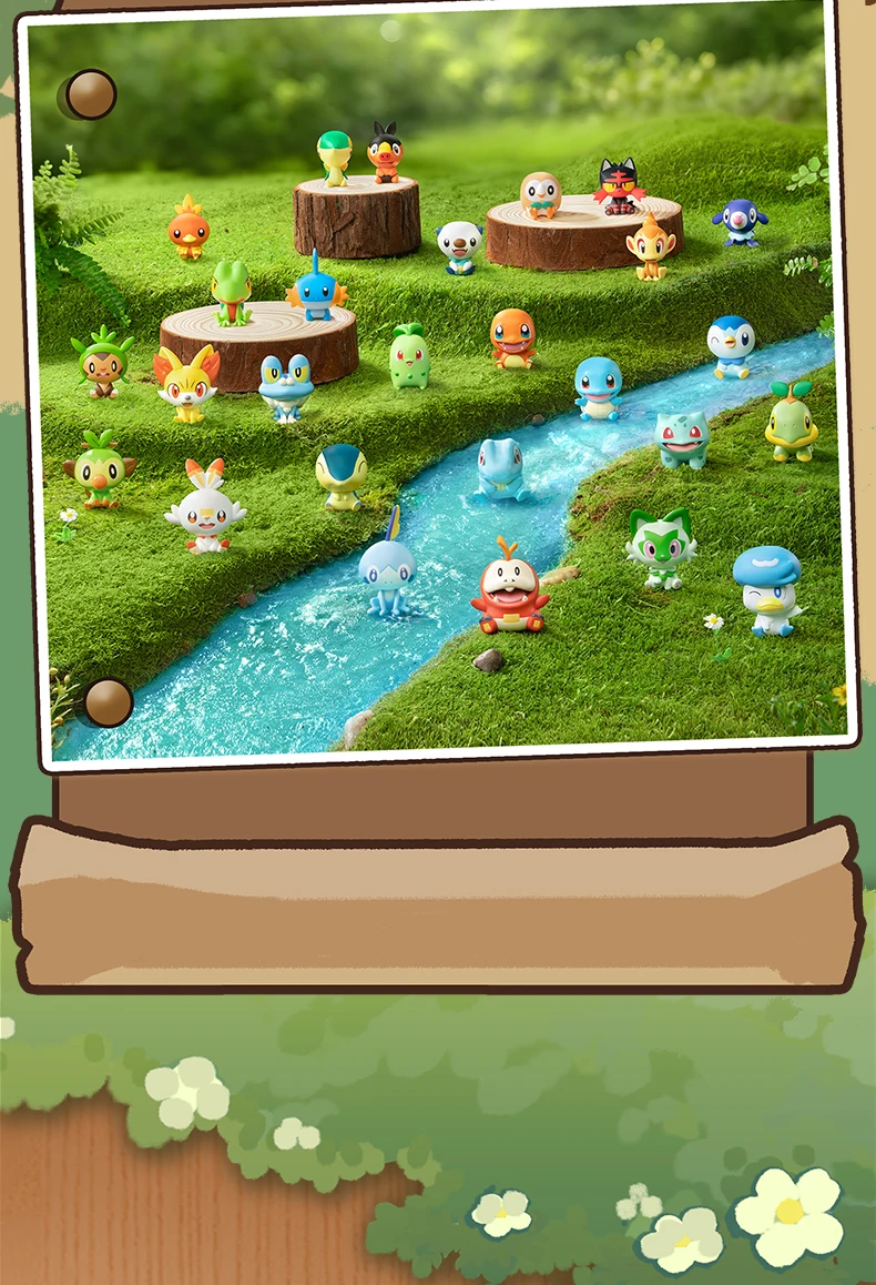 Genuine Funism X Pokémon Palmsize Wonders First Partner 30th Anniversary Blind Box Series Bulbasaur Squirtle Charmander Gifts