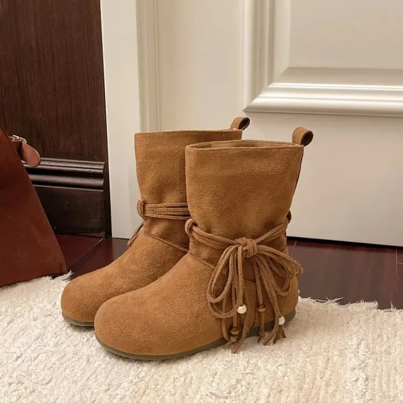 

2025 Luxury Winter Shoes Women Boots Casual Lightweight Ankle Boots Plus Size Comfortable Soft Bottom Flats Women Botas De Mujer