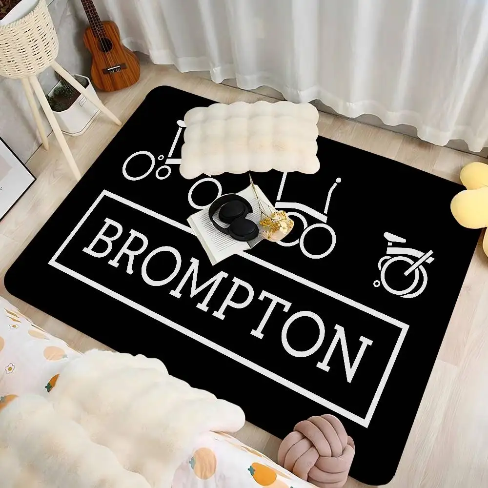 Abstract Art Bicycle Brompton Bathroom Mat Kids Room Bedroom Decoration Balcony Anti-Slip Doormat Living Room Welcome Rug