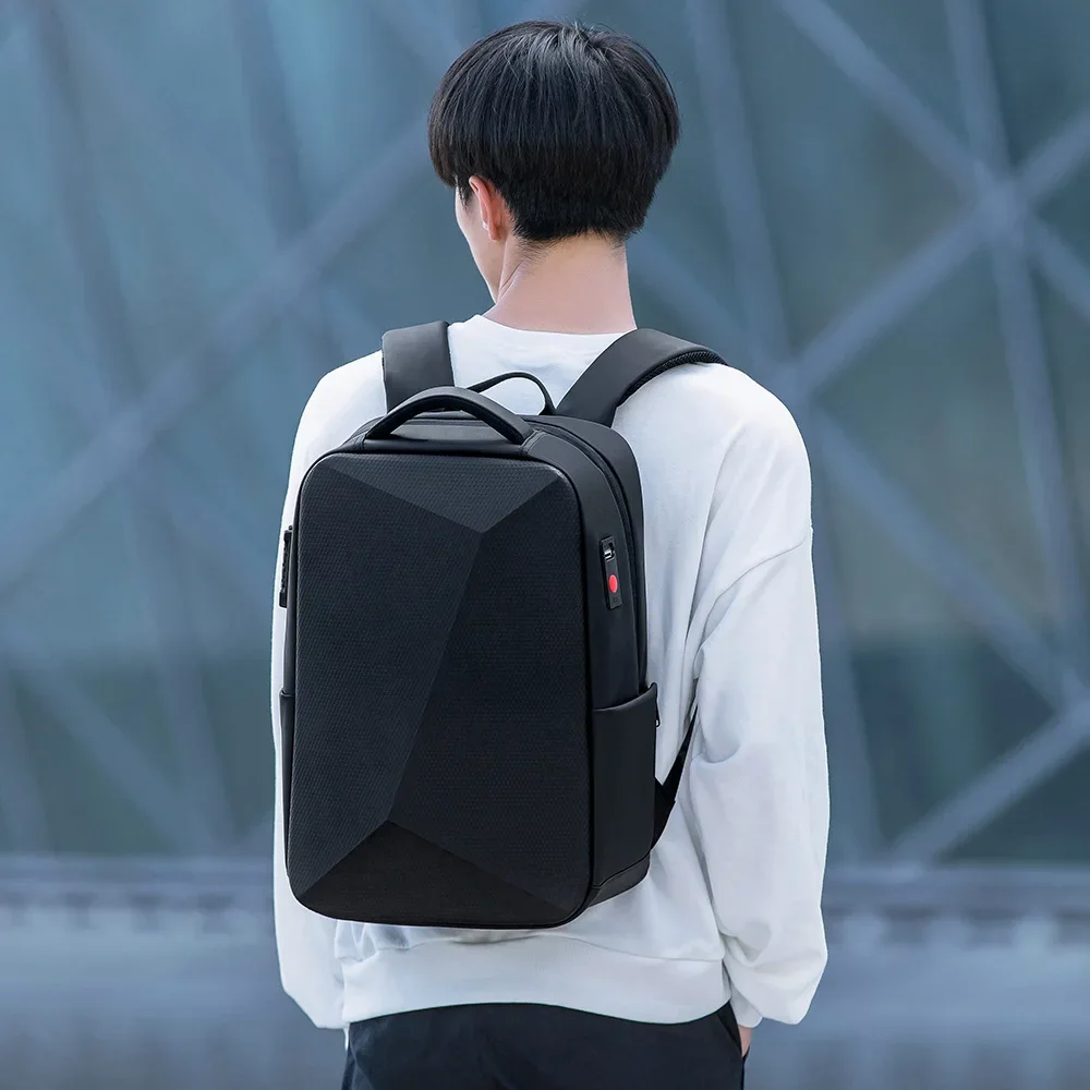 Black Backpack Urban Fashion Business Backpack for Men Laptop Bags Password Lock Anti-theft Backpack with USB School Daypack