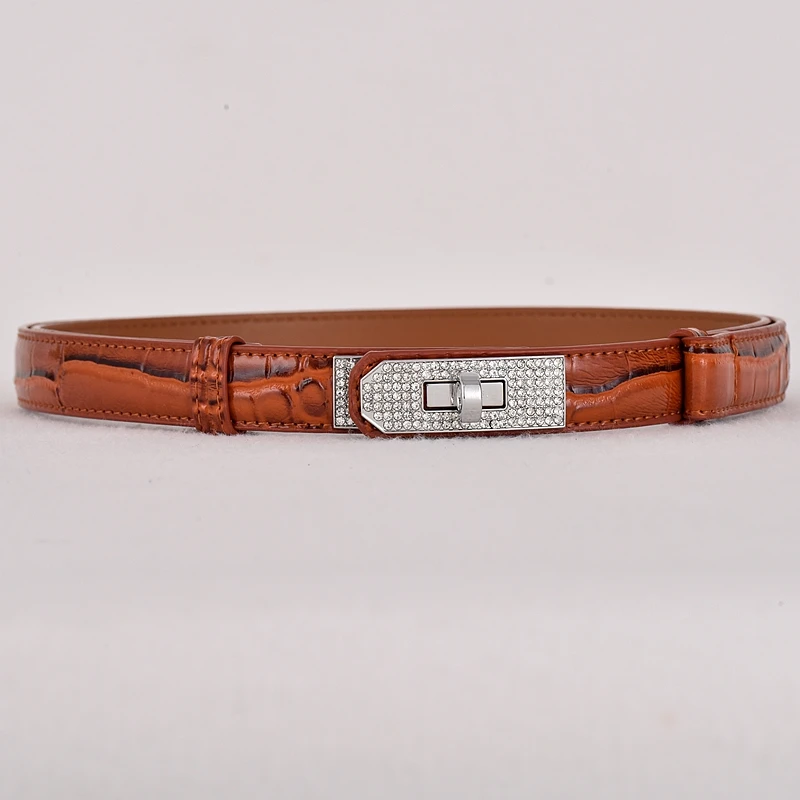 

Export and foreign trade ins slim waist with a leading layer of cowhide, paired with a skirt, waist cinching, Kelly buckle, wome