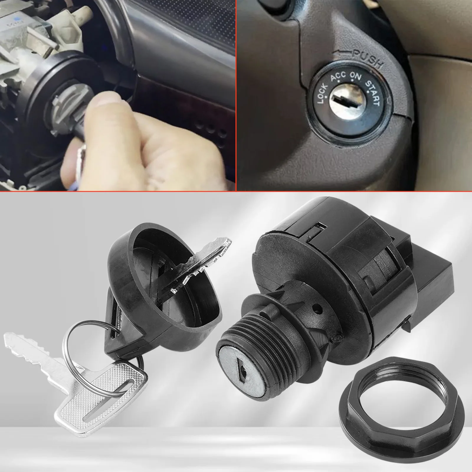 Car Hood Bonnet Lock Ignition Switch 6 Pins For Polaris RZR 570 EPS RZR XP Ranger Crew Sportman Touring With Key 4011002 4012165