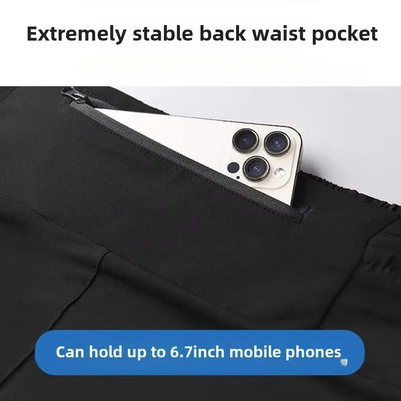 Men Sportswear Set Autumn Winter Fitness Clothes Training Long-sleeved Trousers with Phone Storage Professional Running Clothes