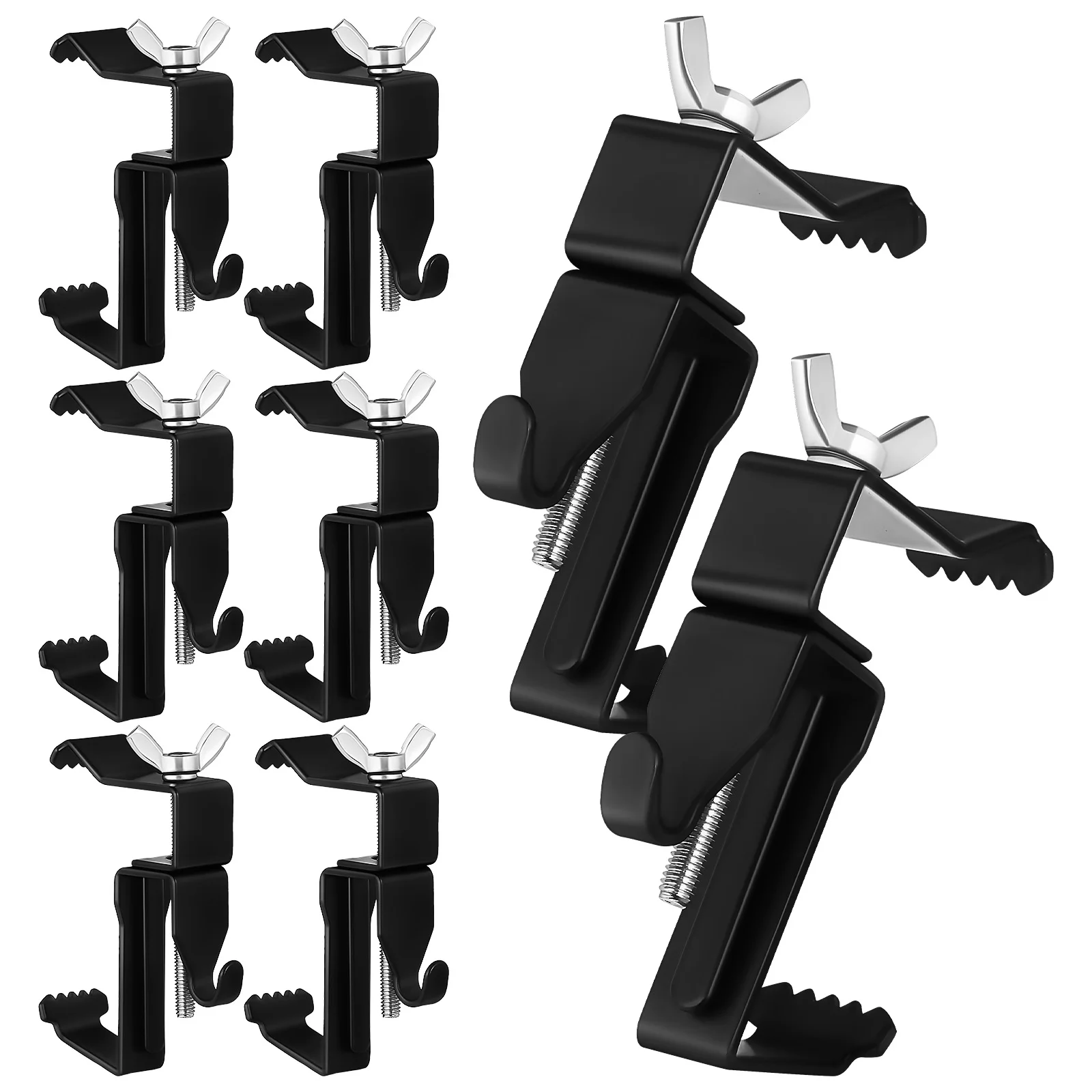 

8 Pcs Brick Hook Heavy Duty Wall Mount Hangers Black Outdoor Concrete Adjustable Plant Hanging Hardware Decor Clamp