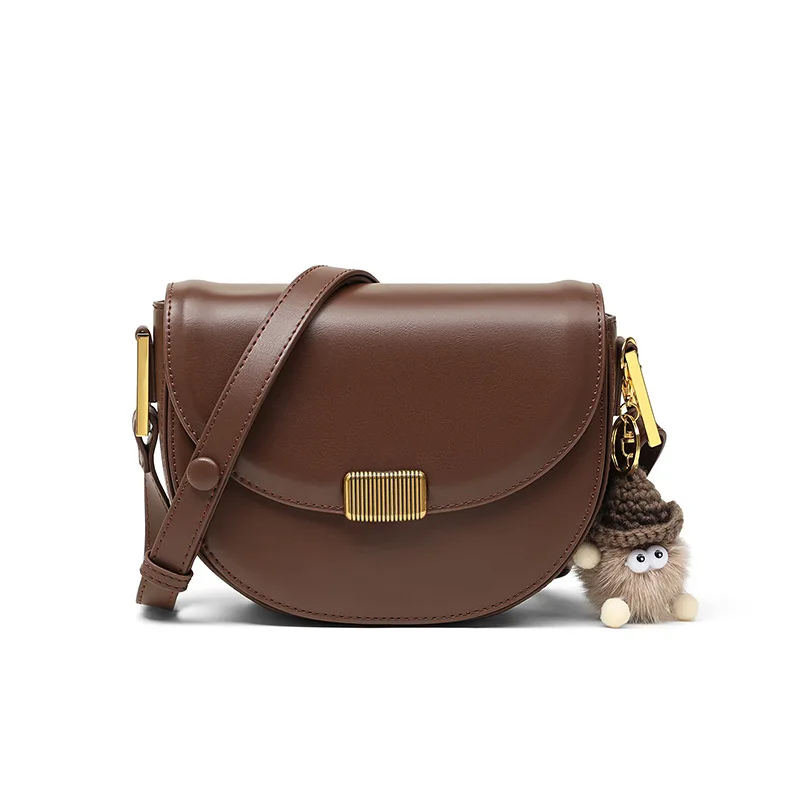 2024 New Women'S Saddle Bag Crossbody Bag Genuine Leather  Underarm Bag Luxury Single Shoulder Bag