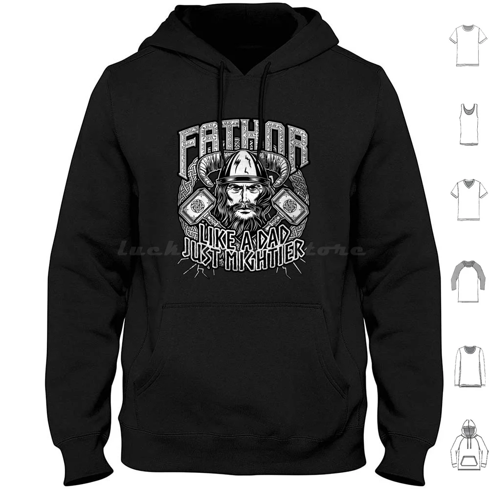 

Viking Fathor Mighty Dad Hoodie cotton Long Sleeve Viking Dad Fathers Day Father Fathor Daddy Vikings Viking Dad Fa Funny