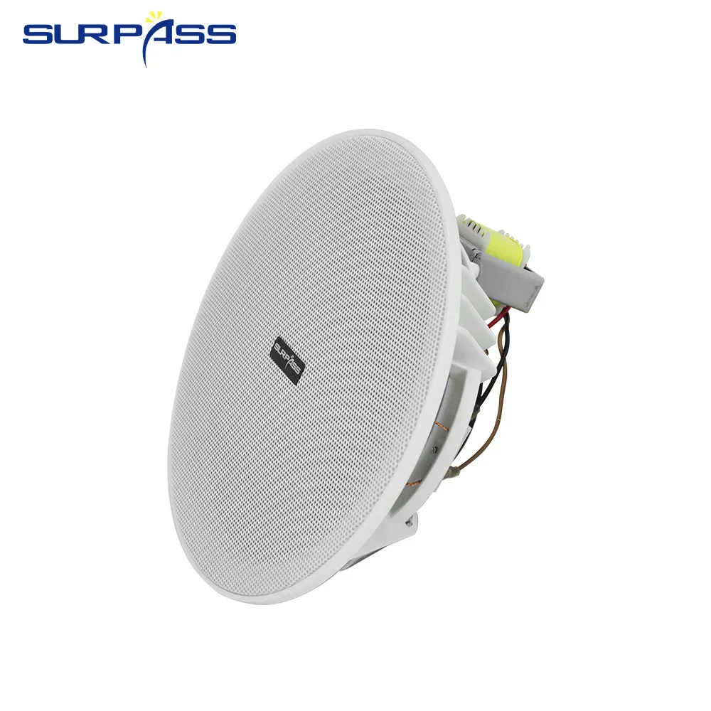 6.5inch 6W Recessed Ceiling Speaker 70V-100V Input PA System Audio Speaker Stereo Loudspeaker Broadcast Background Music System